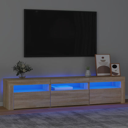 Tv-bänk med LED-belysning sonoma ek 180x35x40 cm