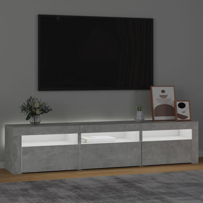 Tv-bänk med LED-belysning betonggrå 180x35x40 cm