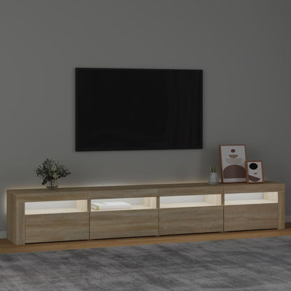 Tv-bänk med LED-belysning sonoma ek 240x35x40 cm