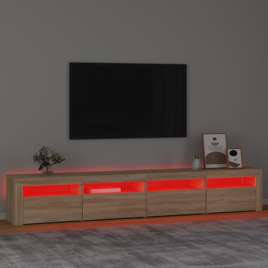 Tv-bänk med LED-belysning sonoma ek 240x35x40 cm