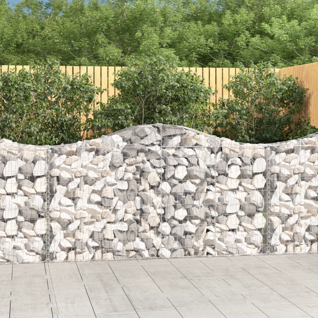 Gabion bågformad 200x30x100/120 cm galvaniserat järn