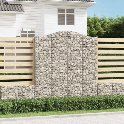 Gabion bågformad 200x30x220/240 cm galvaniserat järn