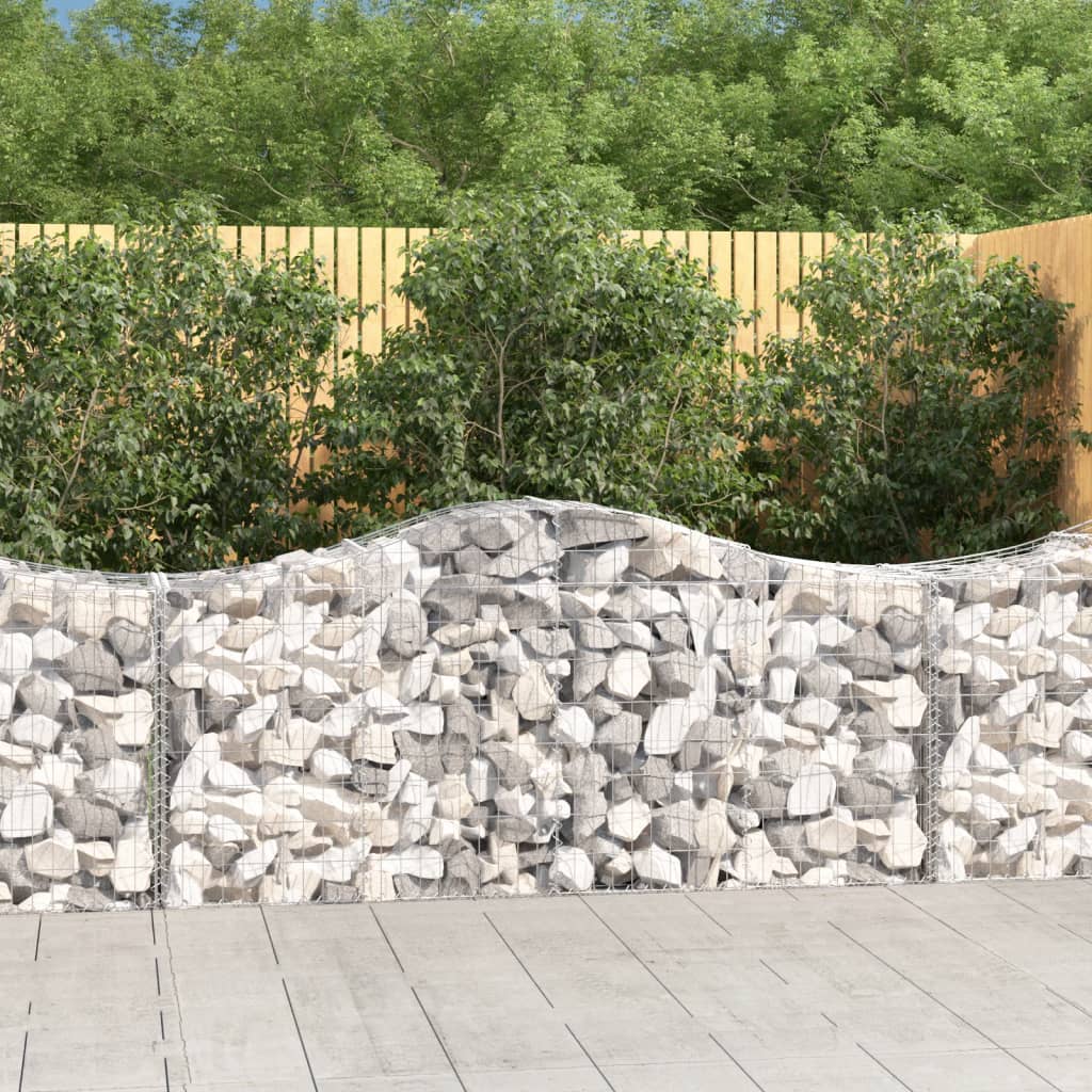 Gabion bågformad 200x50x80/100 cm galvaniserat järn