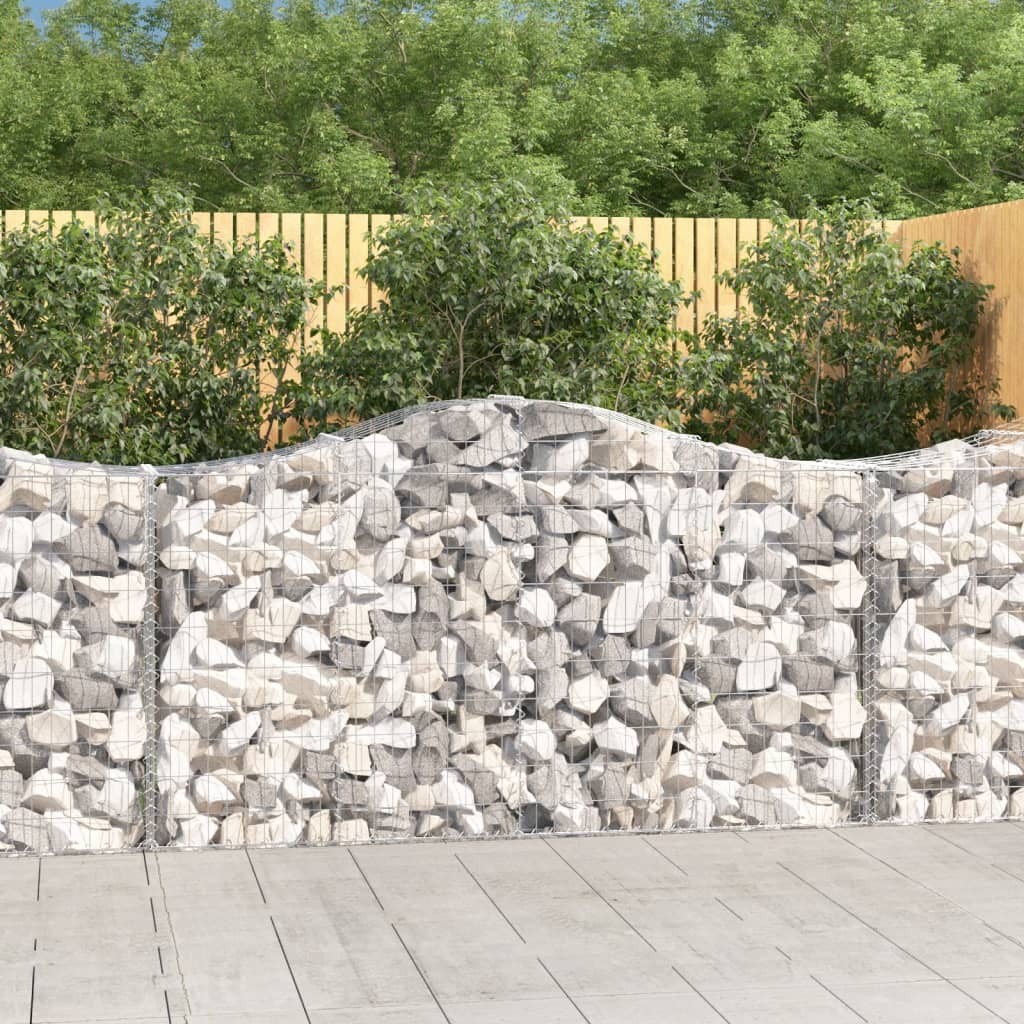 Gabion bågformad 200x50x100/120 cm galvaniserat järn