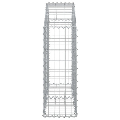 Gabion bågformad 100x30x80/100 cm galvaniserat järn