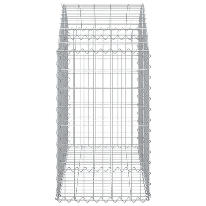 Gabion bågformad 100x50x80/100 cm galvaniserat järn