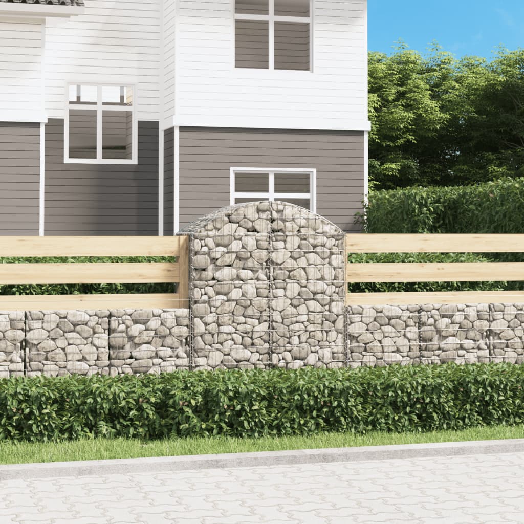 Gabion bågformad 100x50x120/140 cm galvaniserat järn