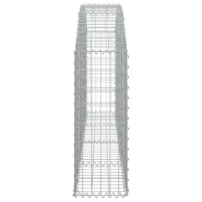 Gabion bågformad 200x30x80/100 cm galvaniserat järn