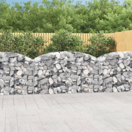 Gabion bågformad 200x50x100/120 cm galvaniserat järn