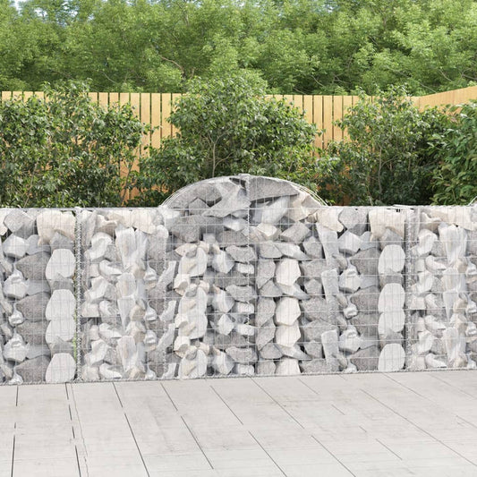 Gabion bågformad 200x30x100/120 cm galvaniserat järn