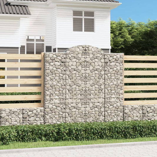 Gabion bågformad 200x30x200/220 cm galvaniserat järn