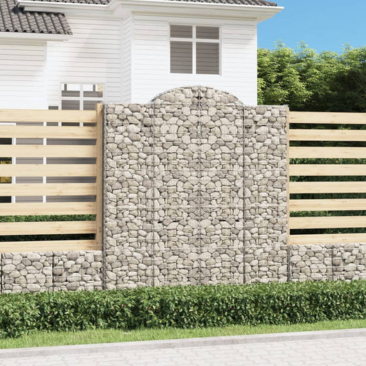 Gabion bågformad 200x30x220/240 cm galvaniserat järn