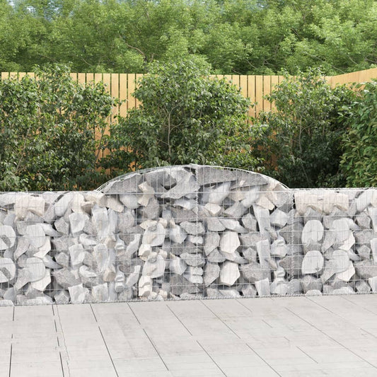 Gabion bågformad 300x30x80/100 cm galvaniserat järn