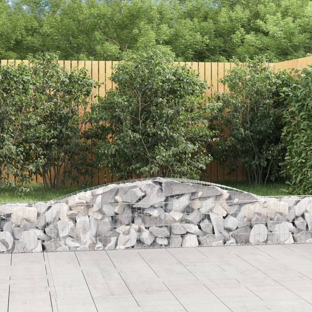 Gabion bågformad 400x30x40/60 cm galvaniserat järn