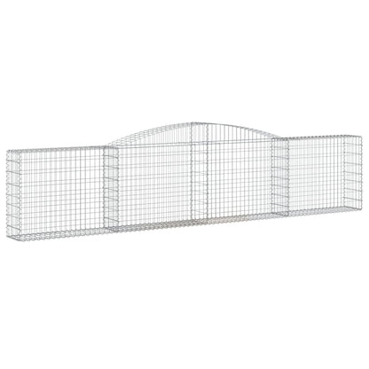Gabion bågformad 400x30x80/100 cm galvaniserat järn