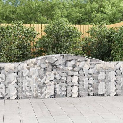 Gabion bågformad 400x30x100/120 cm galvaniserat järn