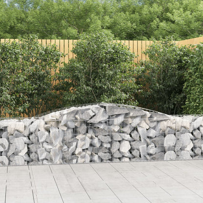 Gabion bågformad 400x50x60/80 cm galvaniserat järn