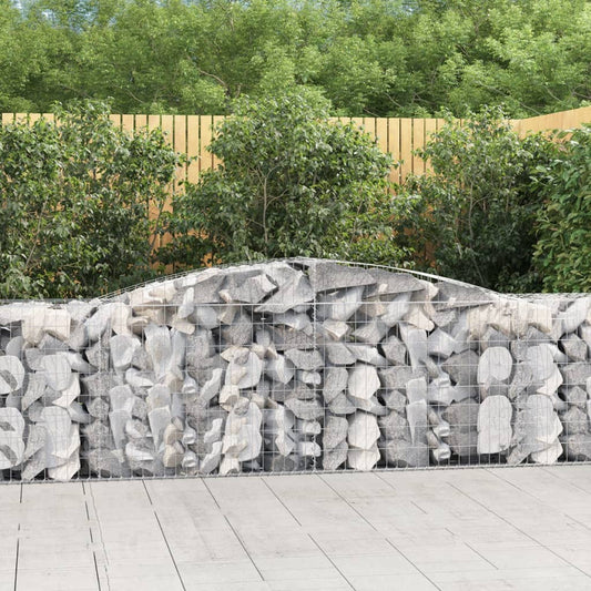 Gabion bågformad 400x50x80/100 cm galvaniserat järn