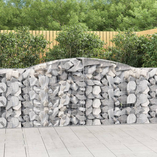 Gabion bågformad 400x50x100/120 cm galvaniserat järn