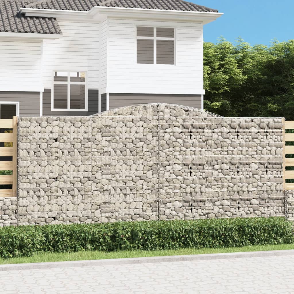 Gabion bågformad 400x50x180/200 cm galvaniserat järn