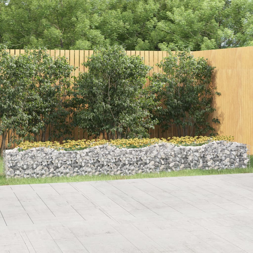 Gabion bågformad 400x50x50 cm galvaniserat järn
