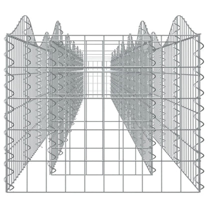 Upphöjd planteringsgabion 600x50x50 cm galvaniserat järn