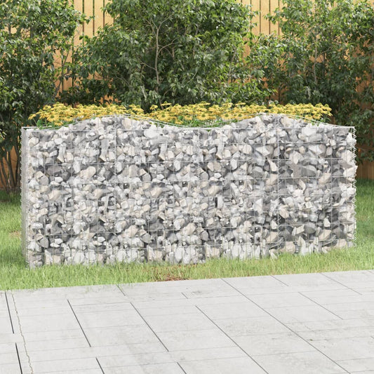 Gabion bågformad 200x50x100 cm galvaniserat järn