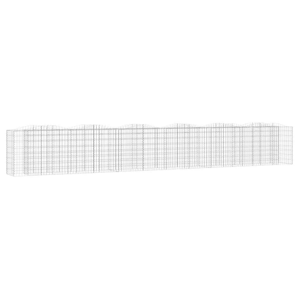 Upphöjd planteringsgabion 600x50x100 cm galvaniserat järn