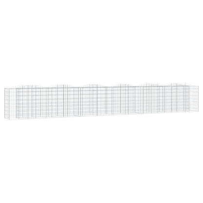 Upphöjd planteringsgabion 600x50x100 cm galvaniserat järn