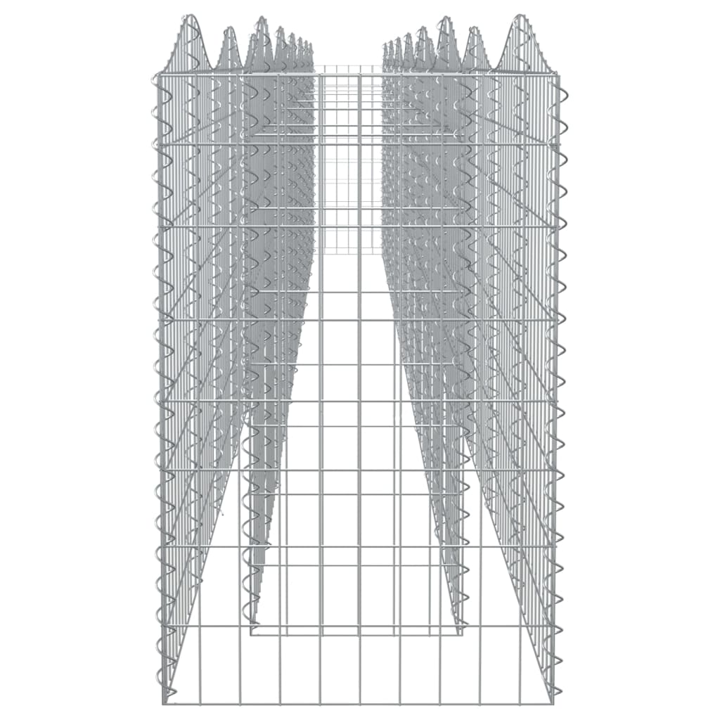 Upphöjd planteringsgabion 600x50x100 cm galvaniserat järn