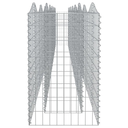 Upphöjd planteringsgabion 600x50x100 cm galvaniserat järn