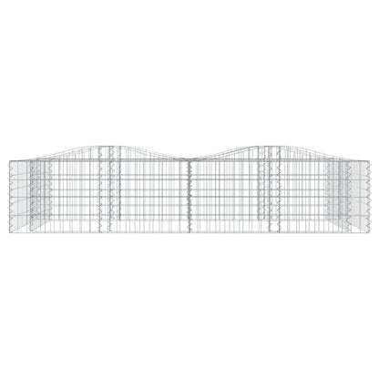 Upphöjd planteringsgabion 200x100x50 cm galvaniserat järn