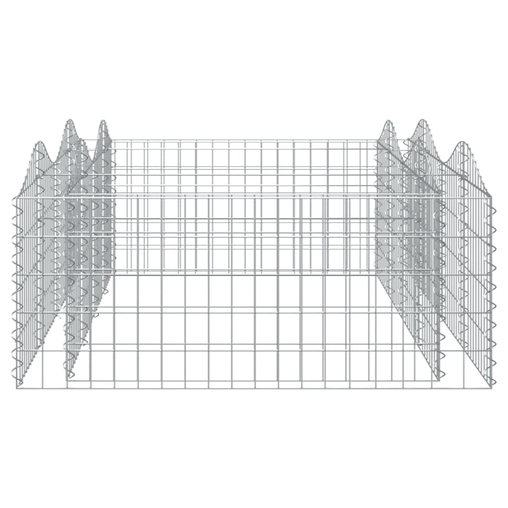 Upphöjd planteringsgabion 200x100x50 cm galvaniserat järn