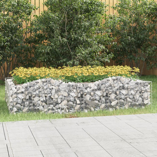 Upphöjd planteringsgabion 200x100x50 cm galvaniserat järn