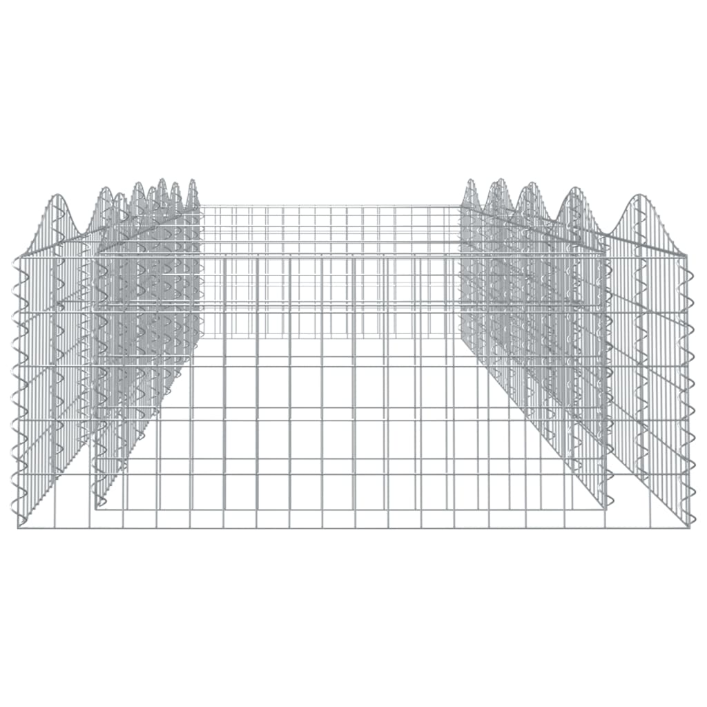 Upphöjd planteringsgabion 400x100x50 cm galvaniserat järn