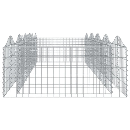 Upphöjd planteringsgabion 400x100x50 cm galvaniserat järn