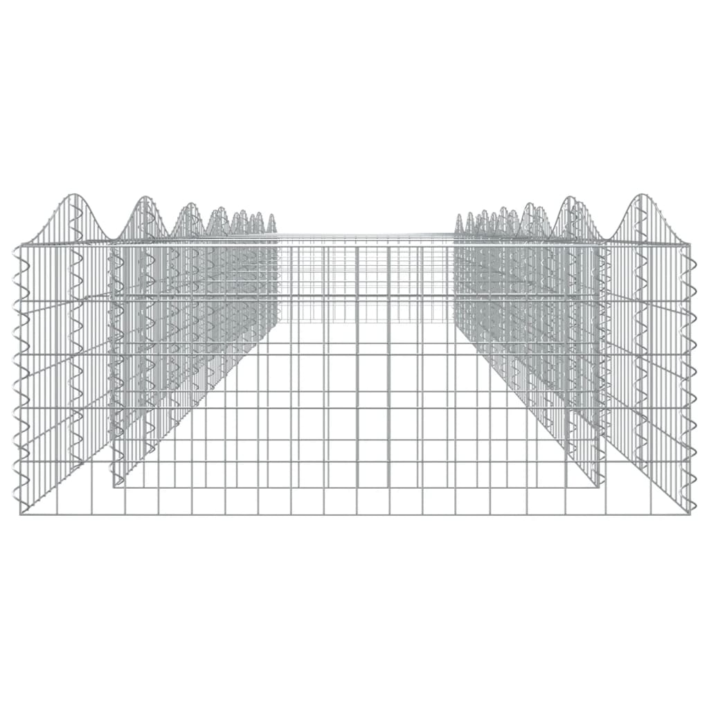 Upphöjd planteringsgabion 600x100x50 cm galvaniserat järn