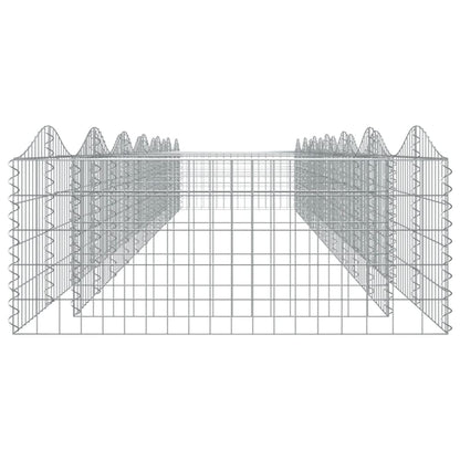 Upphöjd planteringsgabion 600x100x50 cm galvaniserat järn