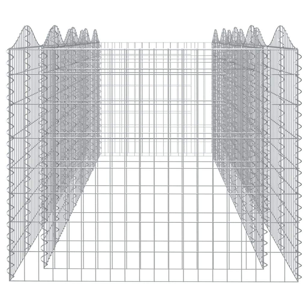 Upphöjd planteringsgabion 400x100x100 cm galvaniserat järn