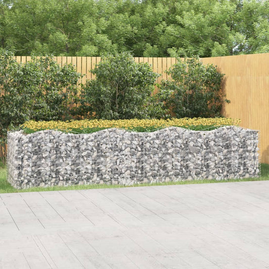 Upphöjd planteringsgabion 400x100x100 cm galvaniserat järn