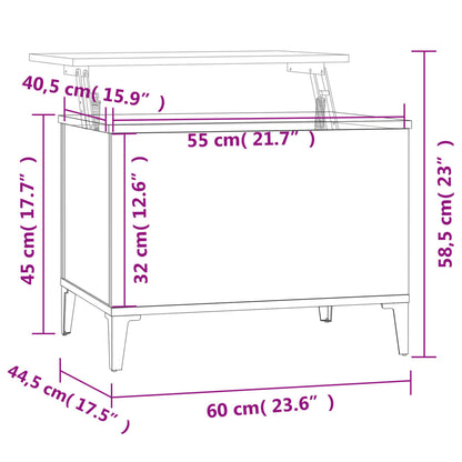 Soffbord vit högglans 60x44,5x45 cm konstruerat trä