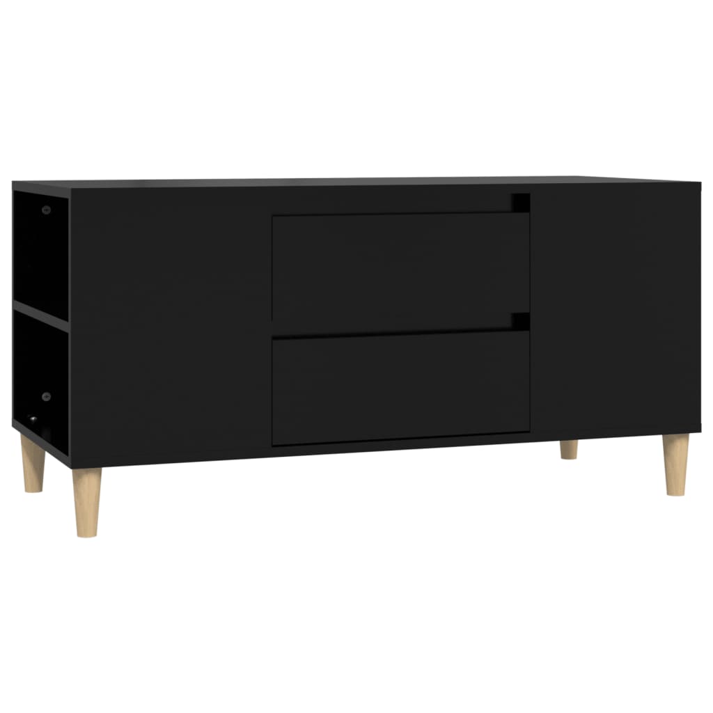 Tv-bänk svart 102x44,5x50 cm konstruerat trä