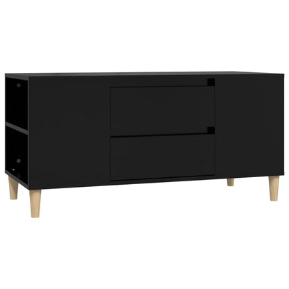 Tv-bänk svart 102x44,5x50 cm konstruerat trä