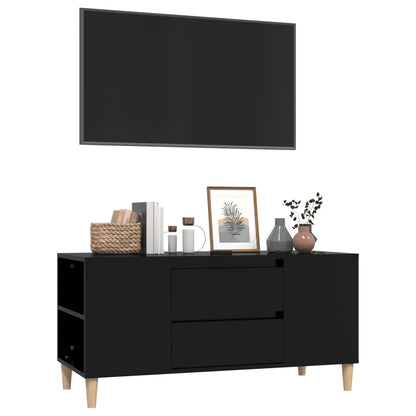 Tv-bänk svart 102x44,5x50 cm konstruerat trä