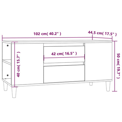 Tv-bänk svart 102x44,5x50 cm konstruerat trä