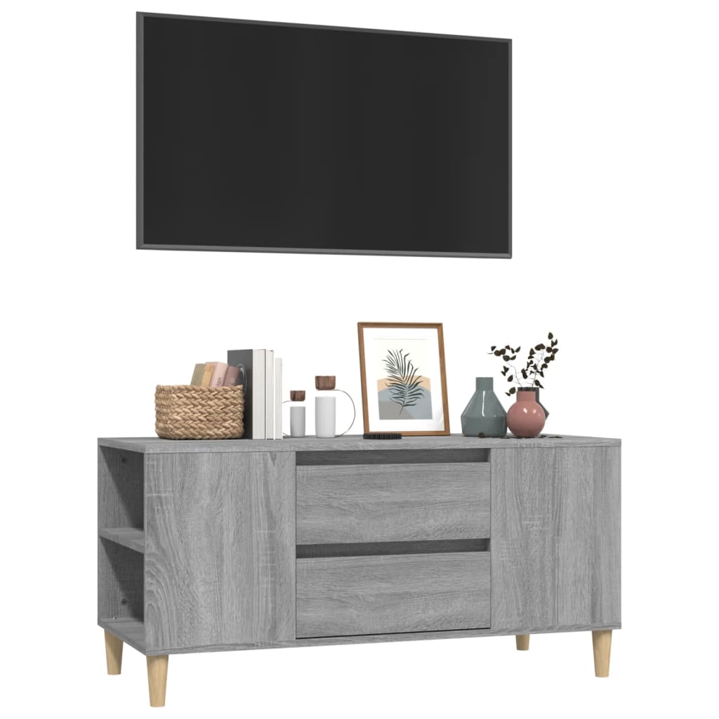 Tv-bänk grå sonoma 102x44,5x50 cm konstruerat trä