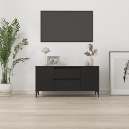 Tv-bänk svart 102x44,5x50 cm konstruerat trä