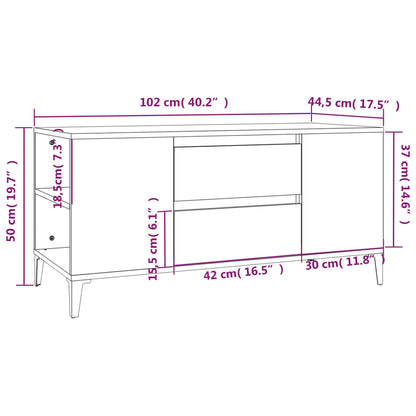 Tv-bänk svart 102x44,5x50 cm konstruerat trä