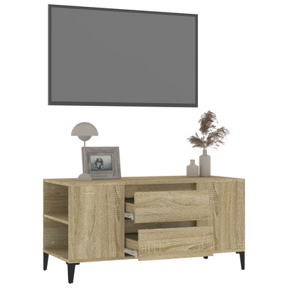 Tv-bänk sonoma-ek 102x44,5x50 cm konstruerat trä