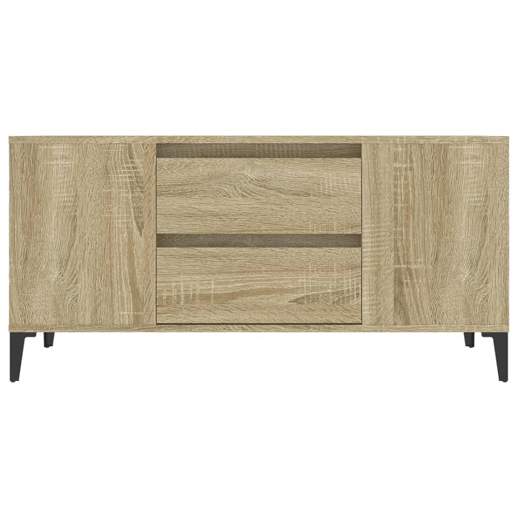 Tv-bänk sonoma-ek 102x44,5x50 cm konstruerat trä